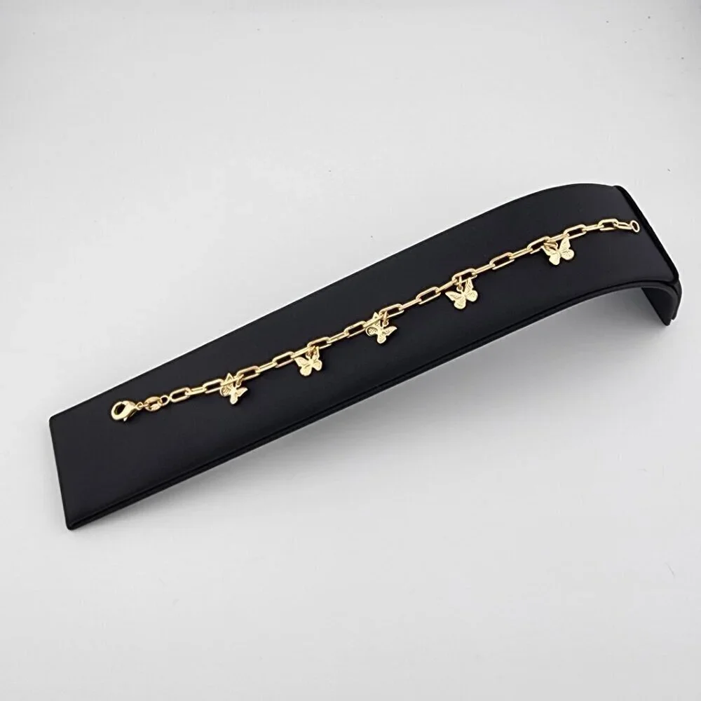 Brand New Brazilan 18k Gold Filled Multi Butterflies Bracelet